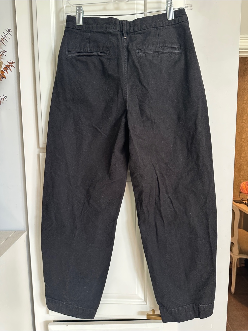 Everlane Curved Canvas Pant Sz 2 Black Cotton Minimalist Neutral Capsule Classic - Picture 9 of 13